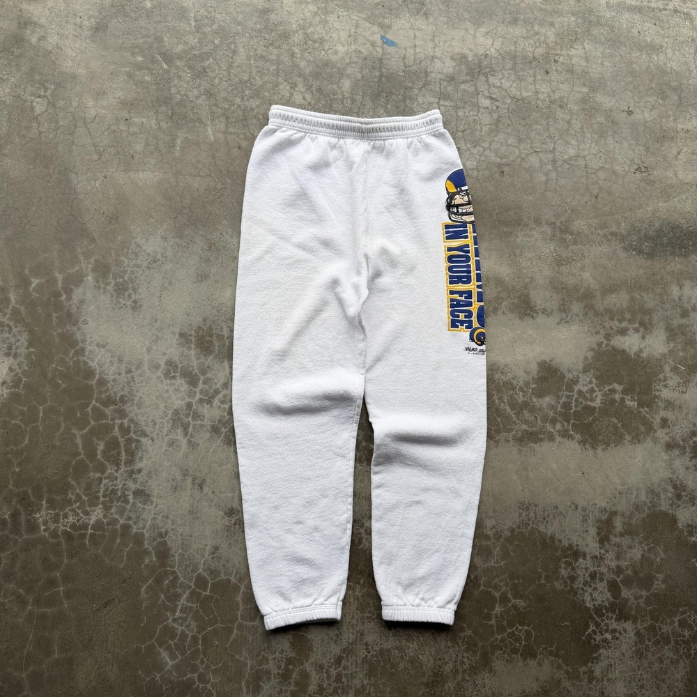 Vintage Los Angeles Rams Pants Mens Medium White NFL Football Fruit Of The Loom